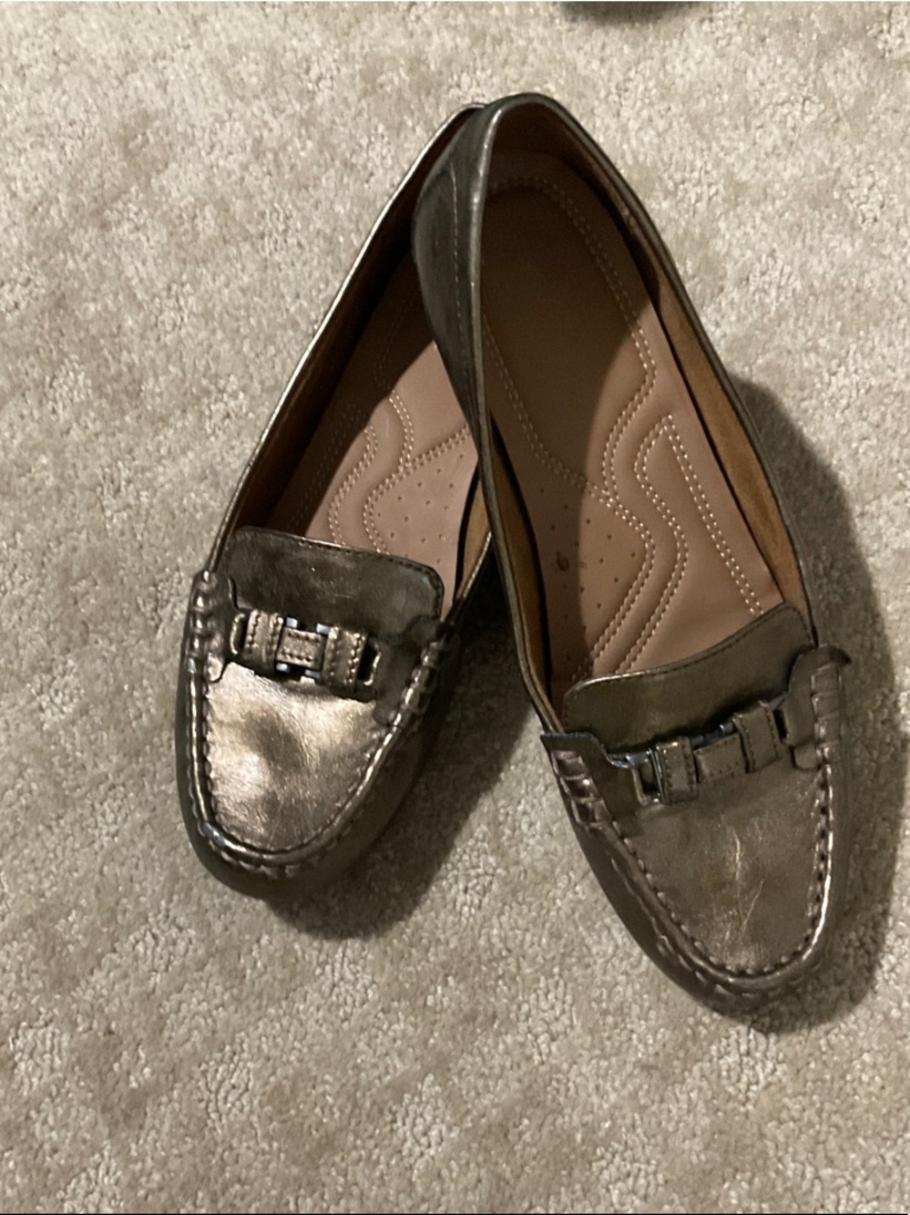Naturalizer Metallic Taupe Slip-On Loafers